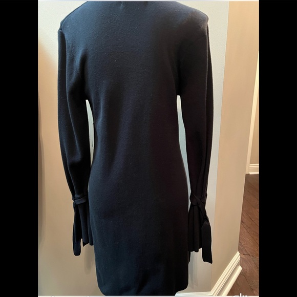 Evie Bell sleeve black knit dress by Swank. SzM - Picture 6 of 8
